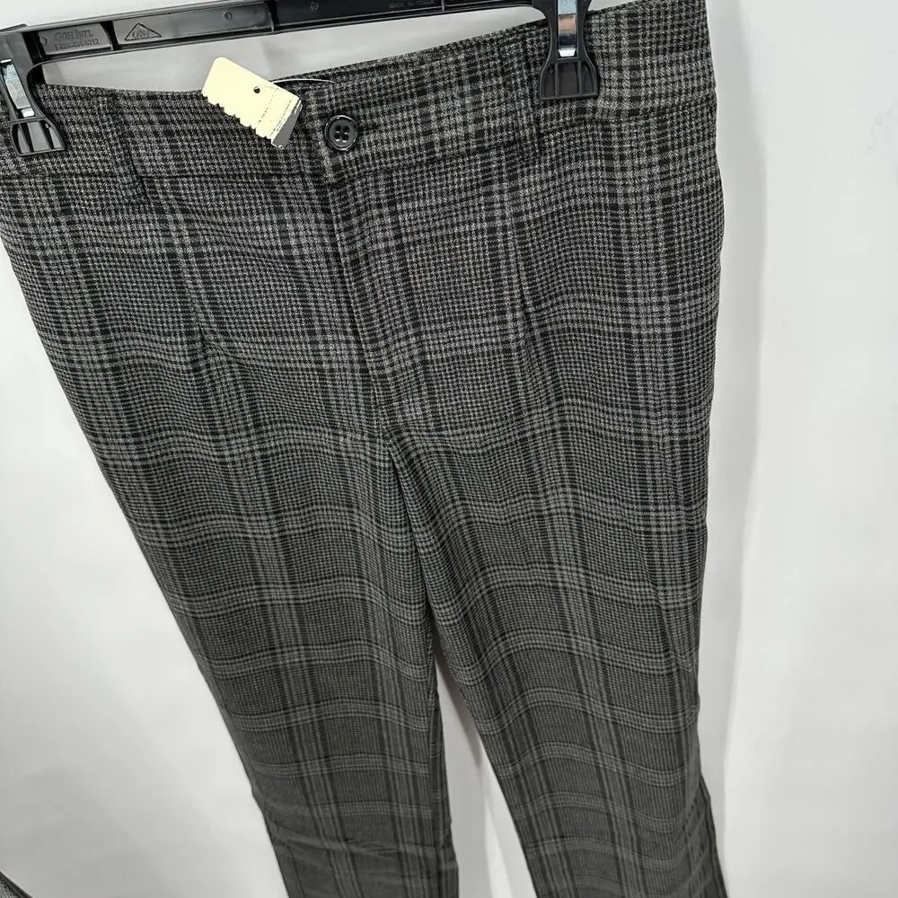 SANCTUARY NWT Evereve Chcarcoal Plaid Soho Trouser Pant // 28